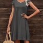 Round Neck Flutter Sleeve Dress with Pockets