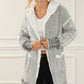 Open Front Hooded Winter Coat with Pockets