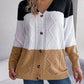 Cable-Knit Striped Button Up Cardigan
