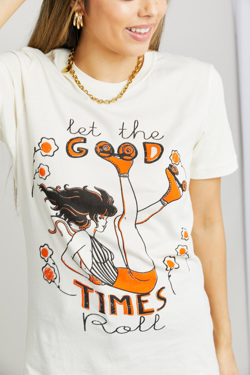 mineB Full Size LET THE GOOD TIMES ROLL Graphic Tee