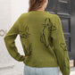 Cat Pattern Round Neck Long Sleeve Pullover Sweater