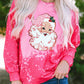 Christmas Santa Claus Tie Dye Print Pullover Sweatshirt