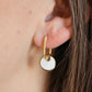 Copper White Mother-Of-Pearl Drop Earrings