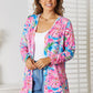 Floral Open Front Long Sleeve Cardigan