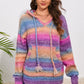 Multicolor Dropped Shoulder Hooded Sweater