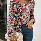 Floral Print Collared Neck Long Sleeve Shirt