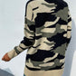 Camouflaged Dropped Shoulder Open Front Cardigan