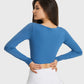 Cutout Long Sleeve Cropped Sports Top