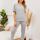 Boat Neck Top and Pants Lounge Set
