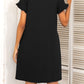 Flounce Sleeve Round Neck Dress with Pockets