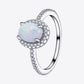 Opal 925 Sterling Silver Halo Ring