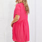 Another Day Swiss Dot Casual Dress in Fuchsia