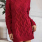 Cable-Knit Turtleneck Sweater Dress