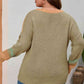 Plus Size Fringe Detail Round Neck Long Sleeve Sweater