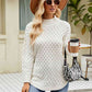 Slit Long Sleeve Mock Neck Sweater