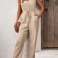 Textured Sleeveless Jumpsuit with Pockets