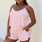 Culture Code Let It Happen Double Flare Striped Romper in Pink
