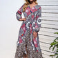 Leopard Ruffle Trim V-Neck Printed Dress