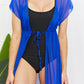 Pool Day Mesh Tie-Front Cover-Up in Royal Blue
