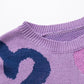 Flower Pattern Round Neck Long Sleeve Sweater