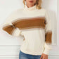 Contrast Turtleneck Long Sleeve Sweater