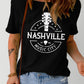 Western NASHVILLE MUSIC CITY Cuffed Graphic Tee Shirt