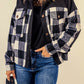 Plaid Button-Up Shirt Jacket with Pockets