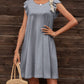 Round Neck Flutter Sleeve Dress with Pockets