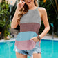 Color Block Round Neck Sleeveless Knit Top