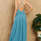 OneTheLand Open Crossback Maxi Dress in Turquoise