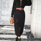 Decorative Button Notched Dropped Shoulder Sweater Dress
