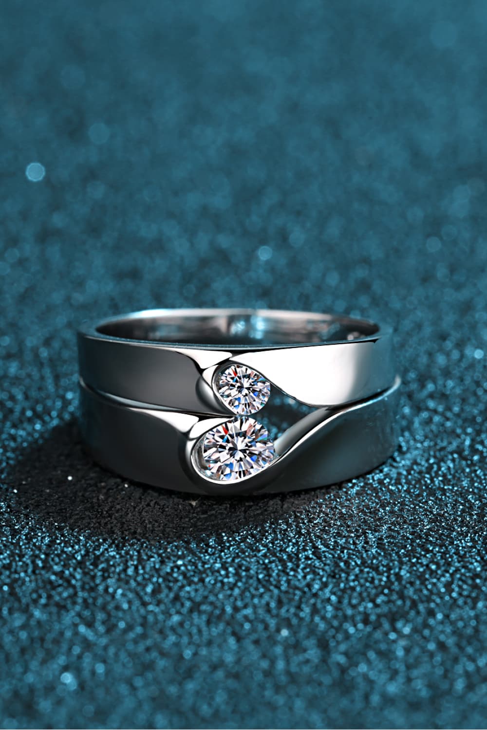 Moissanite Rhodium-Plated Ring