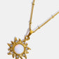 Opal Sun Pendant Stainless Steel Necklace