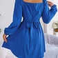 Tied Square Neck Balloon Sleeve Dress