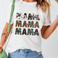 MAMA Graphic Cuffed Round Neck Tee Shirt