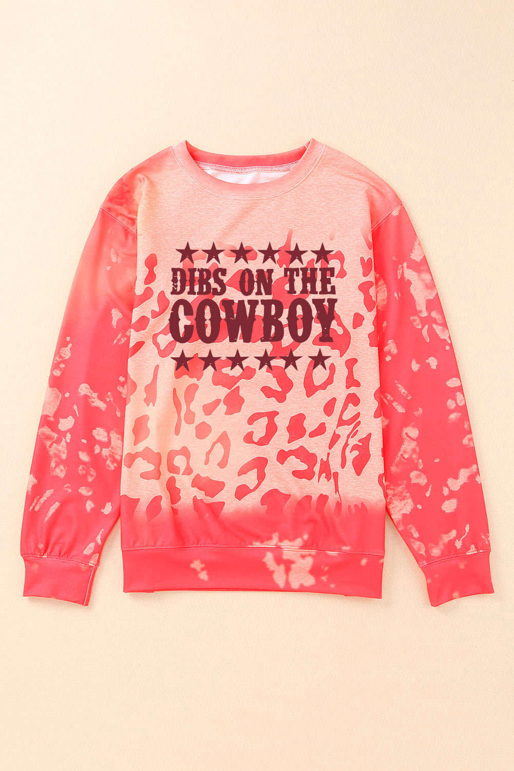 Round Neck Dropped Shoulder DIBS ON THE COWBOY Graphic Sweatshirt