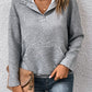 Half Buttoned Collared Neck Sweatshirt with Pocket