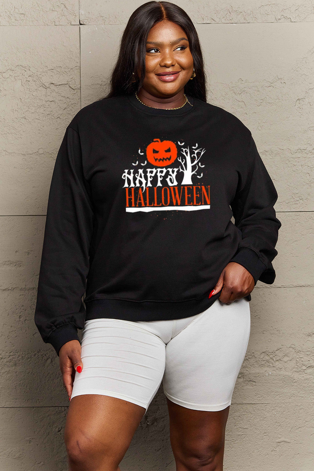 HAPPY HALLOWEEN Graphic Sweatshirt