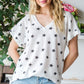 Heimish Star Print V-Neck Waffle Knit T-Shirt