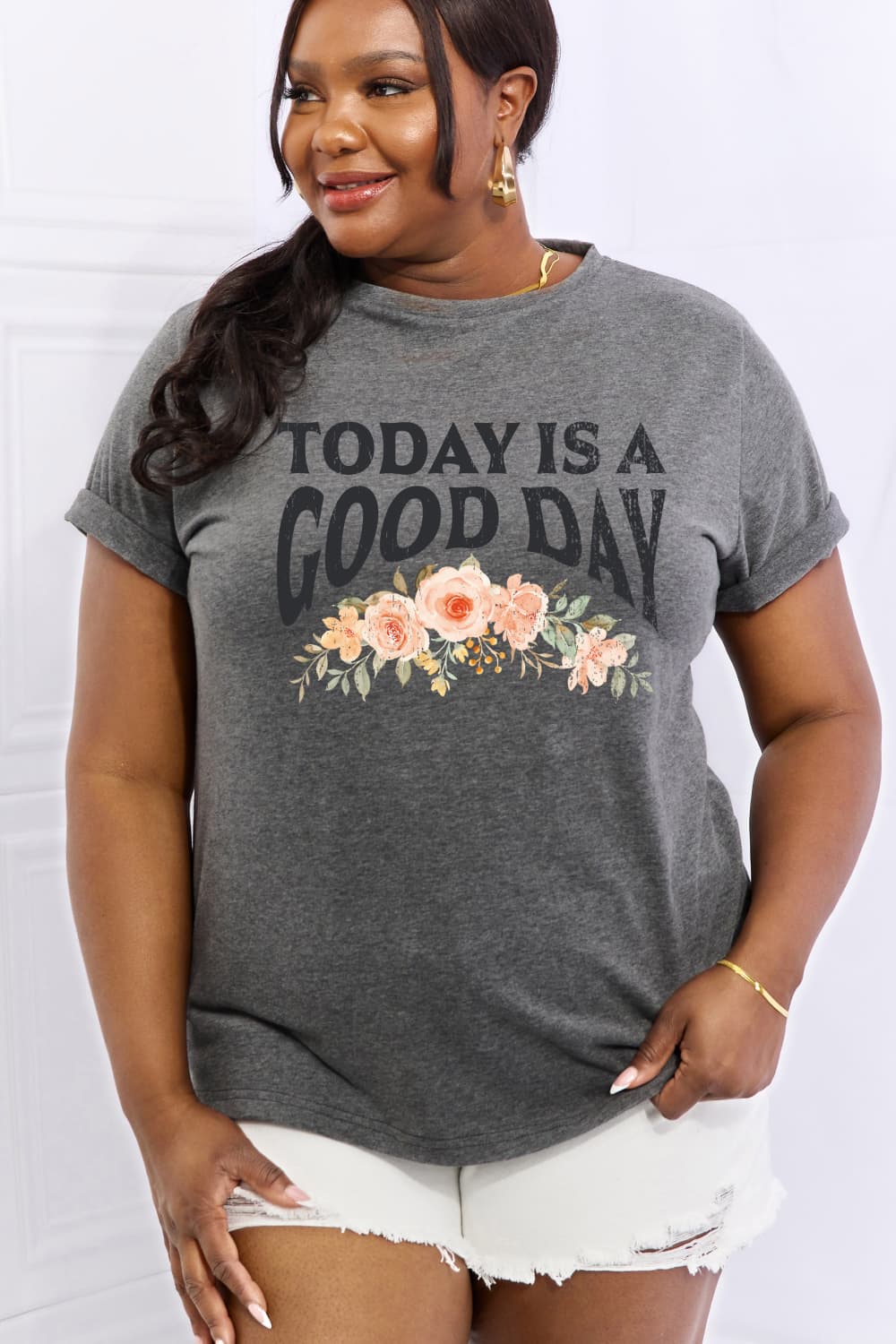 TODAY IS A GOOD DAY Graphic Cotton Tee