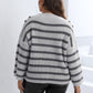 Plus Size Striped Dropped Shoulder Sweater