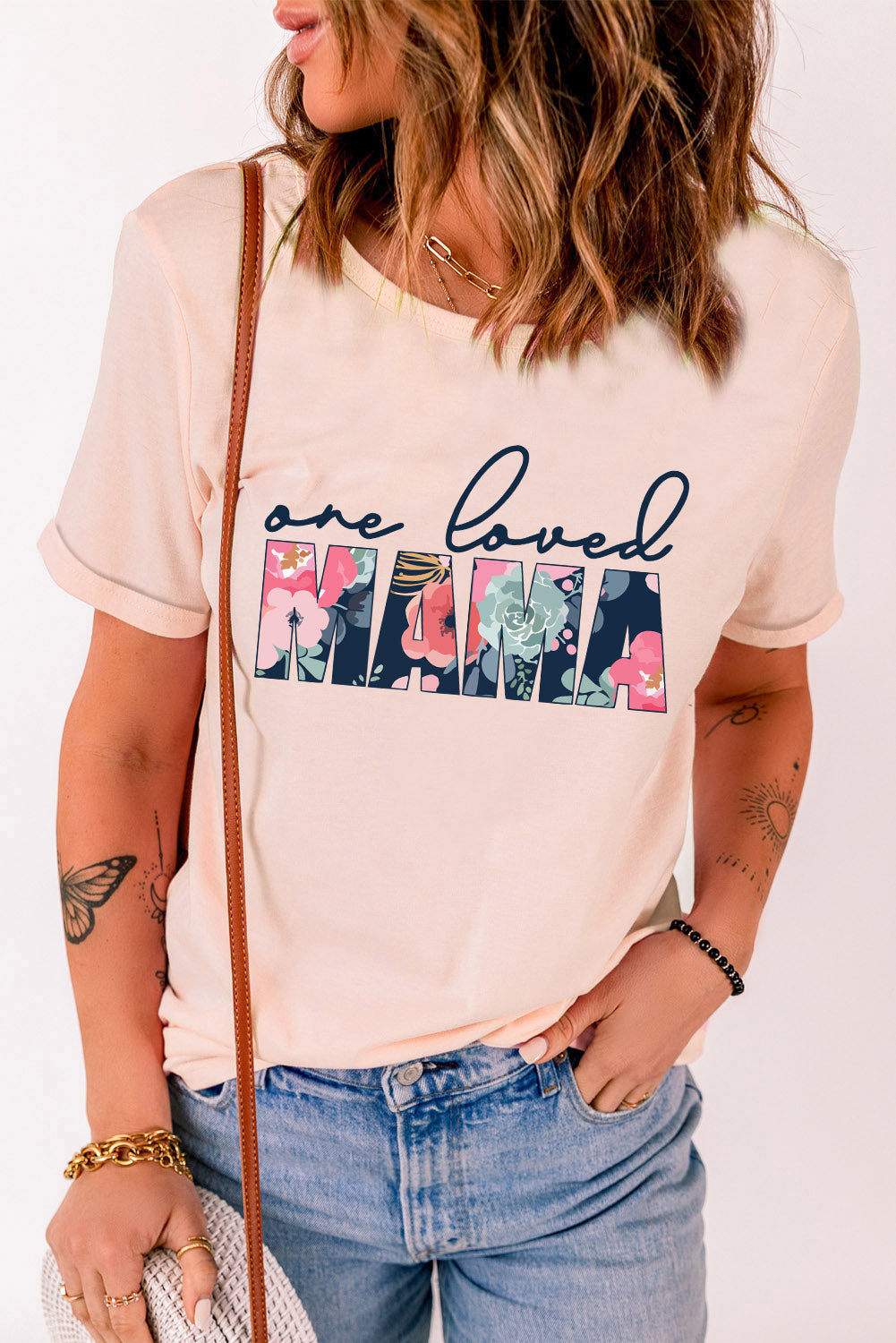 ONE LOVED MAMA Floral Graphic Tee