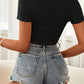 Cutout Short Sleeve Cropped Top