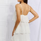 Cascade Ruffle Style Cami Dress in Soft White