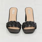 Braided Block Heel Sandals in Black