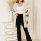 Striped Open Front Dropped Shoulder Cardigan