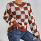 Checkered Round Neck Sweater