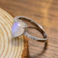 High Quality Natural Moonstone Teardrop Side Stone Ring