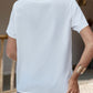 Scalloped V-Neck Short Sleeve Shirt