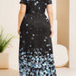 Plus Size Printed Round Neck Short Sleeve Maxi Dress